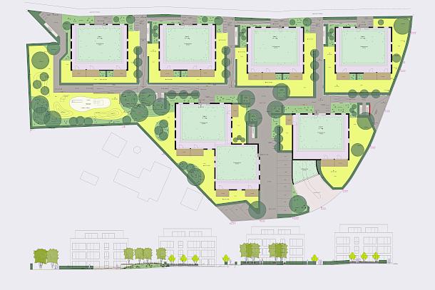 Projekt bei Köln: Masterplan einer Wohnanlage auf Tiefgarage