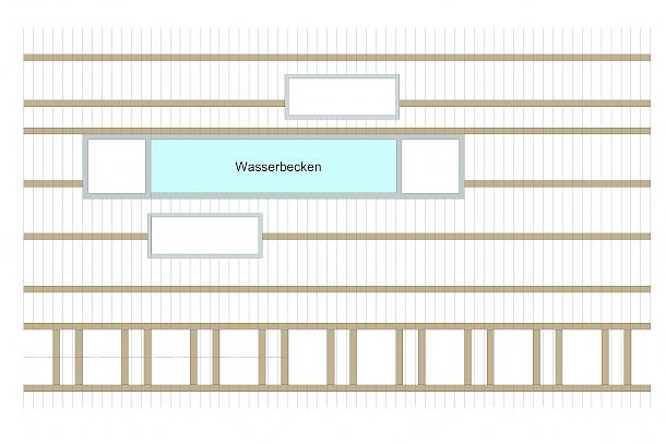 Gartenarchitektur im Detail: Prinzip einer Unterkonstruktion für fugengerechte Einbauten